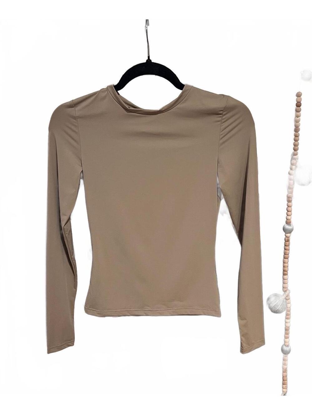 Princess Polly Arim Long Sleeve Top Latte size 4